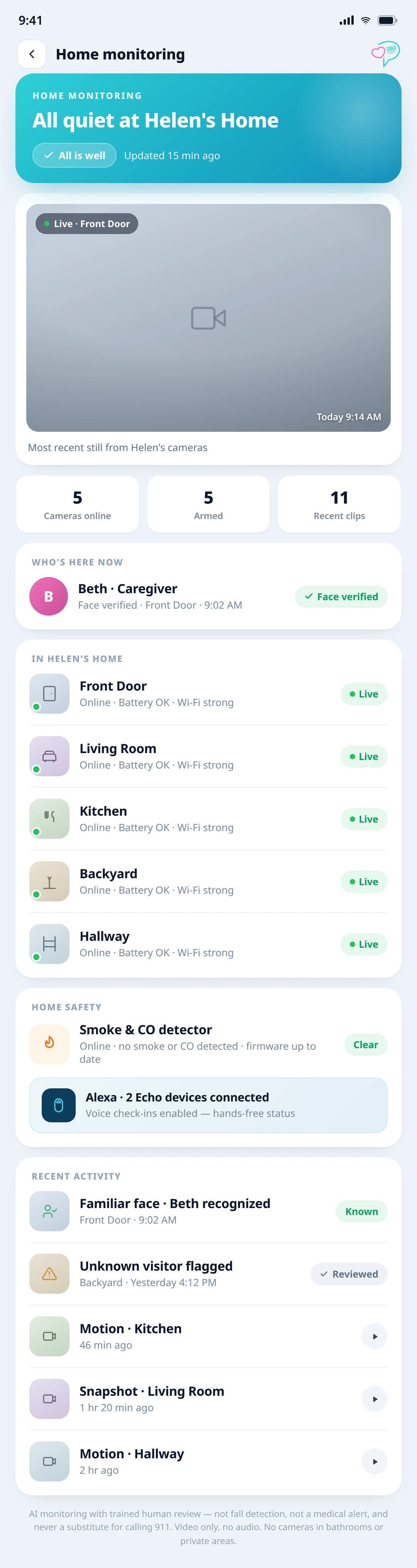 CooloCare Home Monitoring: Patient app